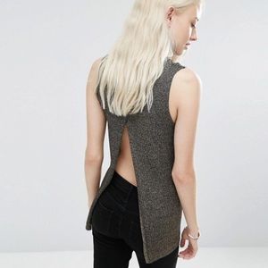 Ribbed Metallic Sweater